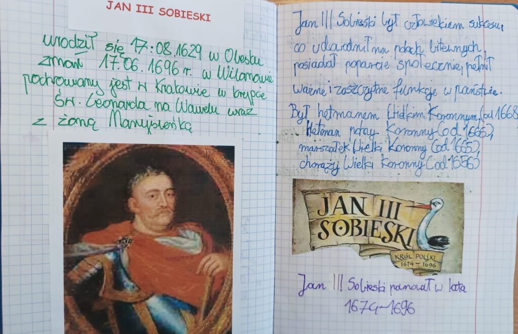 Tekst w zeszycie ucznia